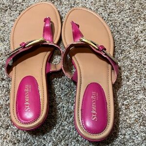 St Johns Bay Sandals Pink Buckle 024-6146 Size 11 M